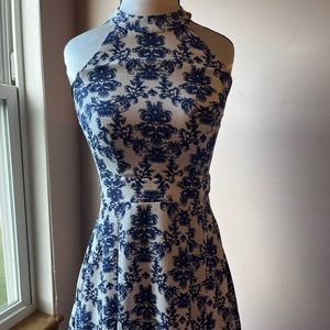Formal dress blue/white floral